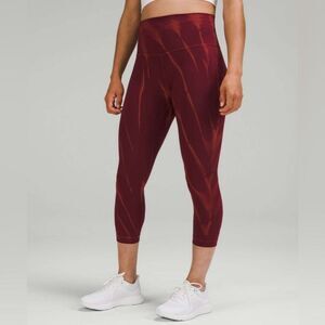 Lululemon Wunder Train High Rise 23" Leggings Sun Bleached Red Merlot Size 2